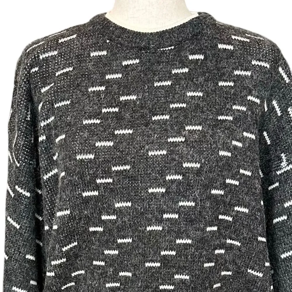 NWT Permit Mens Crew Neck Sweater Charcoal Gray/Ivory Size XL